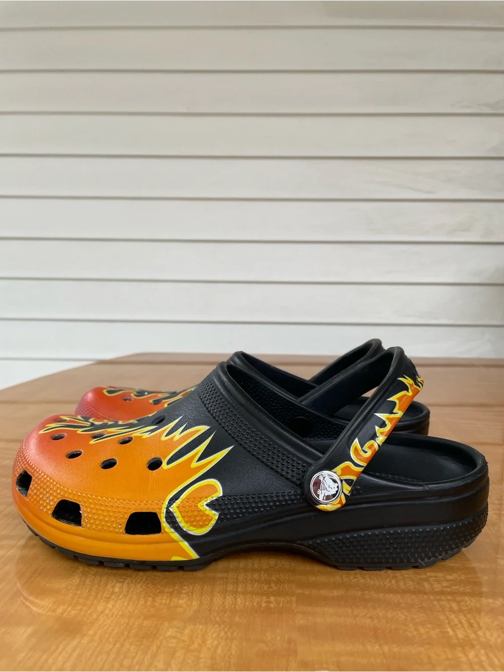Crocs Classic Flames Clogs Orange Black Size 9 Mens | 11 Women’s